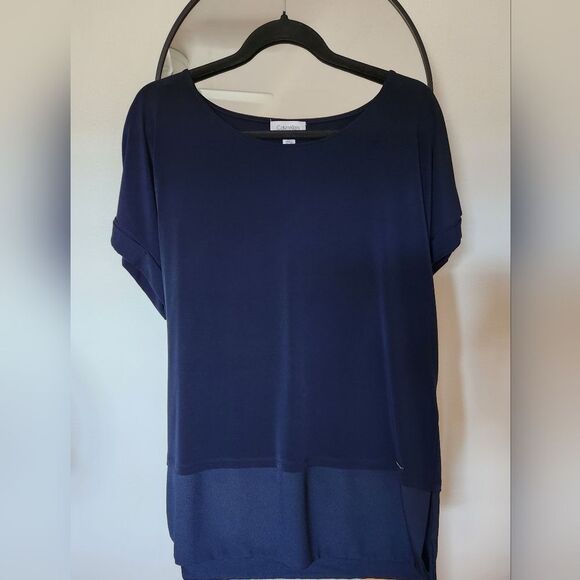 Calvin Klein Navy Blue Tunic Top Size L - Picture 2 of 10